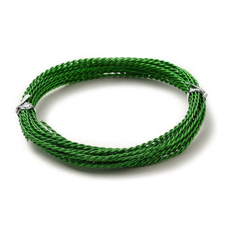 Aluminum Wire, Twisted Round, Green, 1.6mm, (f14 ga).  about 16.40 Feet(5m)/Roll