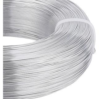 Wire (Aluminum)  0.6 mm thick/ 22 ga.   *455 meters/ 1490 Feet.  (Platinum Silver Color)