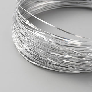 Aluminum Wire, Flat, for Crafts & Jewelry Making, Bright Silver Color, 1x0.3mm, about 65.62 Feet(20m)/Roll