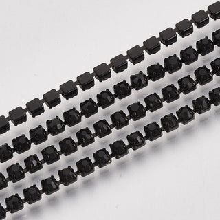 Electrophoresis Iron Rhinestone Cup Chain. Strass Chain , 2 - 2.1mmmm.  *Sold by the ROLL. 10 YARDS/ 30 Feet.  *See Color Options.