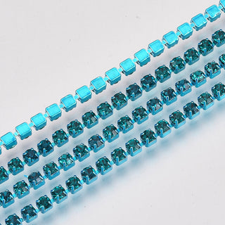 Electrophoresis Iron Rhinestone Cup Chain. Strass Chain , 2 - 2.1mmmm.  *Sold by the ROLL. 10 YARDS/ 30 Feet.  *See Color Options.