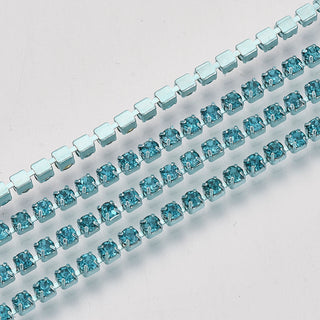 Electrophoresis Iron Rhinestone Cup Chain. Strass Chain , 2 - 2.1mmmm.  *Sold by the ROLL. 10 YARDS/ 30 Feet.  *See Color Options.
