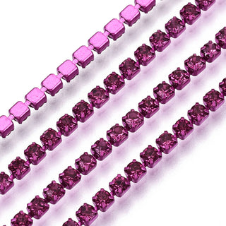 Electrophoresis Iron Rhinestone Cup Chain. Strass Chain , 2 - 2.1mmmm.  *Sold by the ROLL. 10 YARDS/ 30 Feet.  *See Color Options.