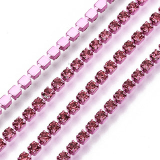 Electrophoresis Iron Rhinestone Cup Chain. Strass Chain , 2 - 2.1mmmm.  *Sold by the ROLL. 10 YARDS/ 30 Feet.  *See Color Options.