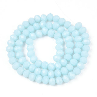 Opaque Solid Color Glass Beads Strands, Faceted, Rondelle, 2.5 x 1.5mm, Hole: 0.4mm, about 135~140pcs/strand, 26~27cm.  *See Color Options