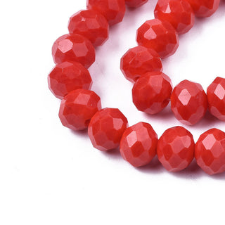 Opaque Solid Color Glass Beads Strands, Faceted, Rondelle, 2.5 x 1.5mm, Hole: 0.4mm, about 135~140pcs/strand, 26~27cm.  *See Color Options