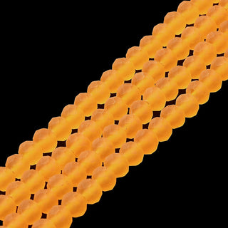 Crystal (Chinese) *Faceted Rondelle  (Frosted Orange)   *8 x 6mm.  Approx 30 Beads.