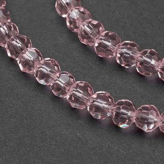 4mm Faceted Round Crystals *Misty Rose   (approx 90 beads per 15" Strand)
