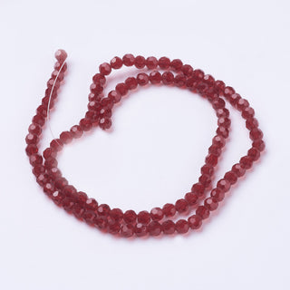 4mm Faceted Round Crystals *DARK RED (approx 100 beads per 15" Strand)