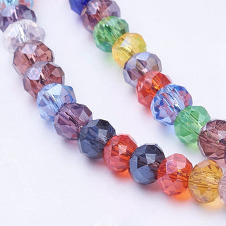 Crystal (Chinese) *Faceted Rondelle  (Mixed Colors)   4 x 3mm.   Approx 110 Beads