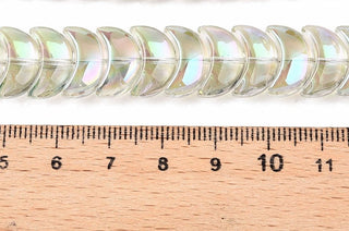 Transparent Electroplate Glass Beads, AB Color Plated, Moon,14x9x6.5mm, Hole: 1.2mm.  (10 Beads) *See Color Options.