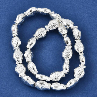 Electroplate Glass Beads Strands, Fish, Full Plated, Silver Plated, 15x10x3mm, Hole: 1mm, about 28~29pcs/strand, 15.16~15.75 inch(38.5~40cm)