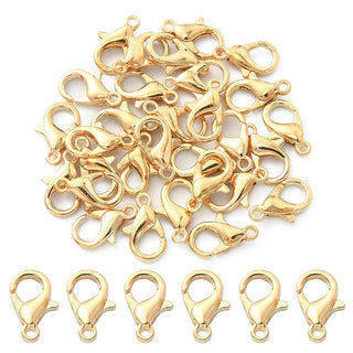 Zinc Alloy Lobster Claw Clasps, Parrot Trigger Clasps, Cadmium Free & Lead Free, Jewelry Making Findings, Light Gold, 12x6mm, Hole: 1.2mm (Packed 30 Clasps).