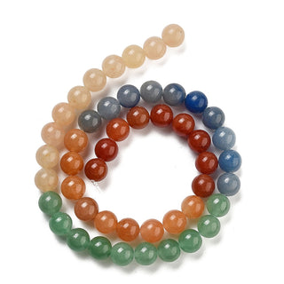 Natural Yellow/Green/Blue/Red Aventurine Beads Strands, Gradient Style, Round, 10mm, about 37pcs/strand, 14.96''(38cm)