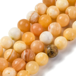 Natural Yellow Jade (Dark Honey Jade) Beads Strands, Round,   *See Size Options.