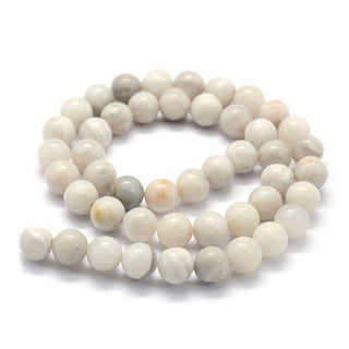 Natural White Crazy Lace Agate Beads Strands, Round, 6mm, Hole: 0.8mm, about 58~60pcs/strand