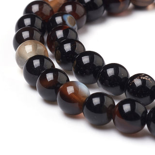Agate *Black agate   (15.5" strand).  See size Options