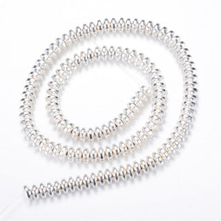 Non-magnetic Hematite Beads Strands, Rondelle, Faceted, 4x2mm, Hole: 0.9mm, about 149pcs/strand, 15.75''(40cm) *See Color Options)