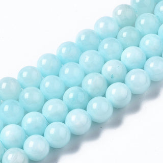 Natural (Dyed) Yellow Jade (Creamy Dreamy Sky Blue) * Round  *See size options.
