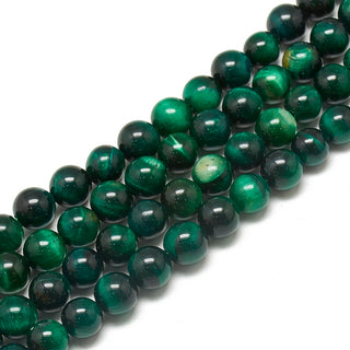 Green Tiger Eye Beads.  8mm (Approx 48 per strand)
