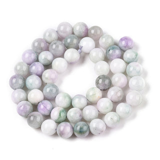 Jade (Dyed Two Tone on Natural White Jade- Lavender) 8mm Round (approx 47-49 Beads)
