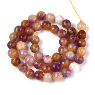 Jade (Dyed Natural White Jade- Peru) *Faceted 8mm Round (approx 47-49 Beads)