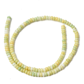 Cracked Opaque Glass Beads Strand, Rondelle, Yellow, 4.5x2.5mm, Hole: 0.6mm, about 142~143pcs/strand, 14.76''(37.5cm)~14.96''(38cm)