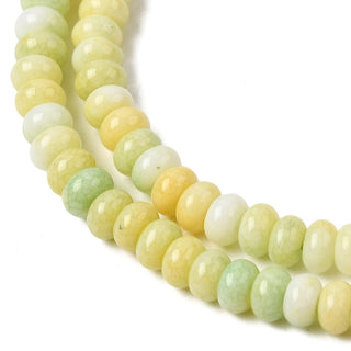 Cracked Opaque Glass Beads Strand, Rondelle, Yellow, 4.5x2.5mm, Hole: 0.6mm, about 142~143pcs/strand, 14.76''(37.5cm)~14.96''(38cm)