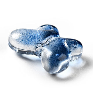 Transparent Glass Beads, Butterfly, Marine Blue, 10x14.5x4.5mm, Hole: 1mm.  (10 Beads)