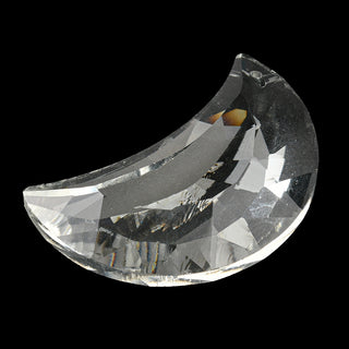Transparent Glass Big Pendants, Faceted, Crescent Moon, Clear, 50x31x15mm, Hole: 1.8mm.  (Sold Individually)