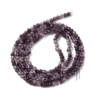 Transparent Glass Beads Strands, Small Beads, Faceted, Round, 2mm, Hole: 0.6mm, about 188pcs/strand, 14.09''(35.8cm).
