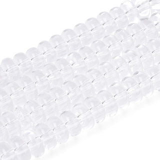 Glass Beads Strands, Transparent Rondelle ,  6 x 3mm, Approx 100 Beads. *See Color Options.