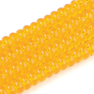 Glass Beads Strands, Transparent Rondelle ,  6 x 3mm, Approx 100 Beads. *See Color Options.