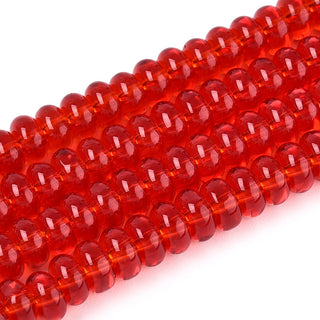 Glass Beads Strands, Transparent Rondelle ,  6 x 3mm, Approx 100 Beads. *See Color Options.