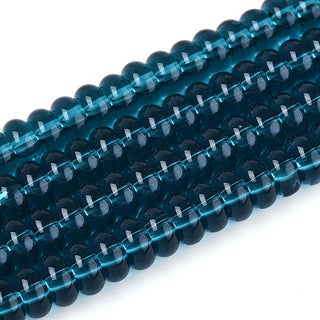 Glass Beads Strands, Transparent Rondelle ,  6 x 3mm, Approx 100 Beads. *See Color Options.