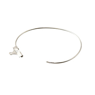 Iron Ring Hoop Earring Pendant, 2-Loop Link Pendants, Platinum, 34.5x31.5x0.7mm, Hole: 1mm (Packed 10 ear wires/ 5 pair)