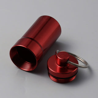 Outdoor Portable Aluminium Alloy Small Pill Case, with Key Ring, Platinum,, 7.2cm.  (See Color Options)