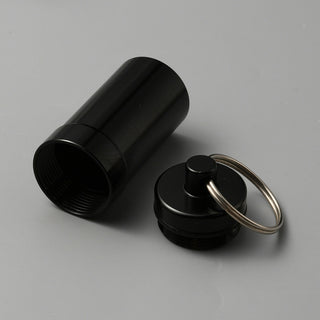 Outdoor Portable Aluminium Alloy Small Pill Case, with Key Ring, Platinum,, 7.2cm.  (See Color Options)