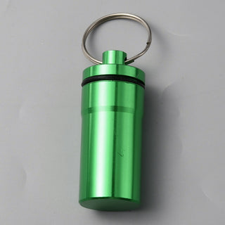Outdoor Portable Aluminium Alloy Small Pill Case, with Key Ring, Platinum,, 7.2cm.  (See Color Options)