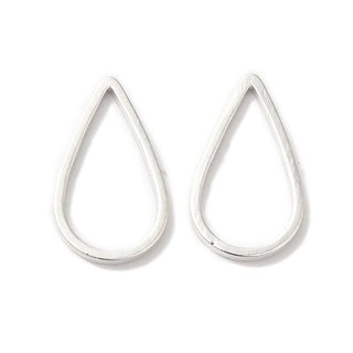 Brass Linking Rings, Lead Free & Cadmium Free, Teardrop, 925 Sterling Silver Plated, 13.5x8x1mm, Inner Diameter: 11x6.5mm.  (Packed 10).