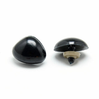 Craft Plastic Doll Noses, Safety Noses, Black, 11x14mm, Pin: 6mm.  (Packed 50)