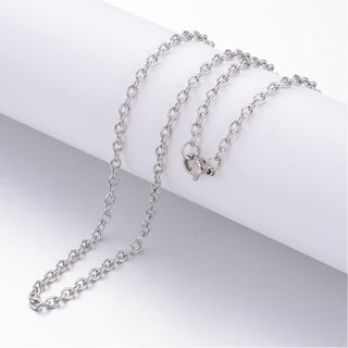 Non-Tarnish 304 Stainless Steel Necklace, Cable Chains, with Lobster Clasps, Stainless Steel Color, 23.6 inch(60cm), 3mm