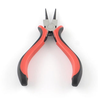 45# Carbon Steel Jewelry Pliers, Round Nose Pliers, Red & Black Handle, 120x83x18mm