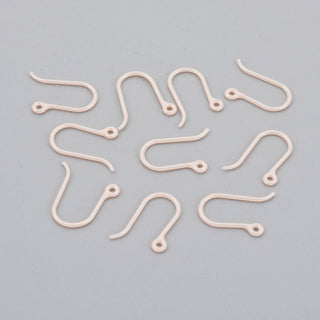 Resin Earring Hooks, Ear Wire, with Horizontal Loop, Misty Rose, 12x9mm, Hole: 0.8mm, Pin: 0.5mm.  (Packed 10 hooks = 5 Pair)
