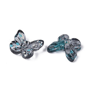 Picasso Transparent Glass Beads, Butterfly, Gray, 9.5x11x4mm, Hole: 0.9~1.2mm.  (20 Beads/ Strand).