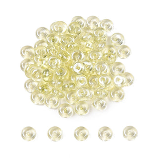 Electroplate Transparent Colours Rainbow Glass Seed Beads, Donut, 6~6.5x3~3.5mm, Hole: 1.2mm.  (20 Gram Bag) *See Color Options