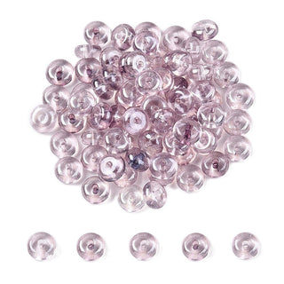 Electroplate Transparent Colours Rainbow Glass Seed Beads, Donut, 6~6.5x3~3.5mm, Hole: 1.2mm.  (20 Gram Bag) *See Color Options