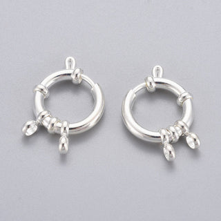304 Stainless Steel Spring Ring Clasp, Ring, Bright Silver Finish, 18x4.5mm, Hole: 2.5mm.  (Sold Individually)