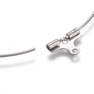 Tarnish Resistant 304 Stainless Steel Wire Pendants, Hoop Earring Findings, Ring, Stainless Steel Color, 21 Gauge, 40x35.5x0.7mm, Hole: 1mm.  (Packed per Pair)
