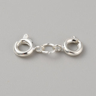 Stainless Steel Double Spring Ring Clasps, Silver, 17mm, Clasp: 6x1.5mm.  (Sold per set)